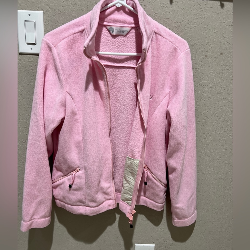 Pink fleece jacket no hood